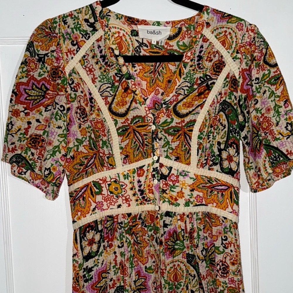 ba&sh Floral Maxi Dress (Viscose/Cotton BLEND) - US 4